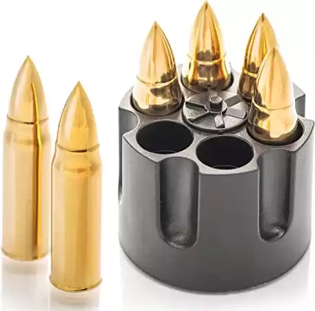 Whiskey Stones Bullets with Base - Whiskey Ice Cubes Reusable - Gifts for Gun Lovers